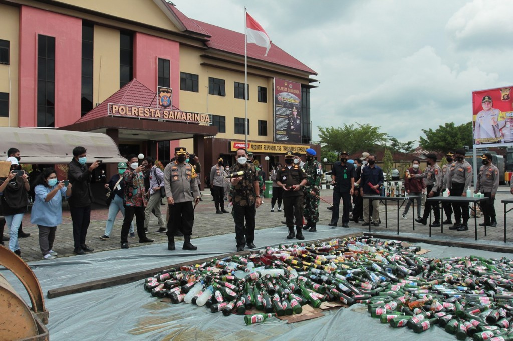 Pemusnahan Barang Bukti Miras, Pemkot Apresiasi Langkah Polresta Samarinda