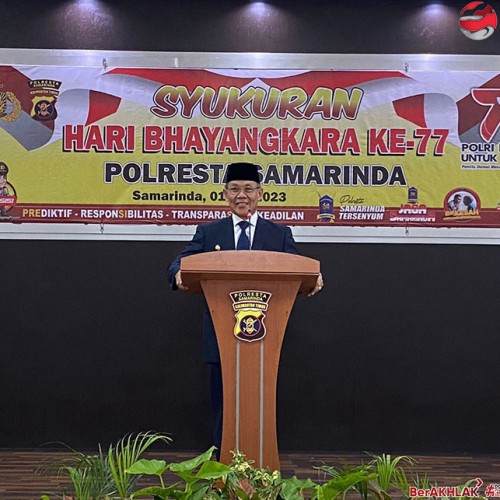 Jalin Sinergi, Wawali Rusmadi Hadiri Perayaan HUT Bhayangkara Ke 77 di Mapolresta Samarinda