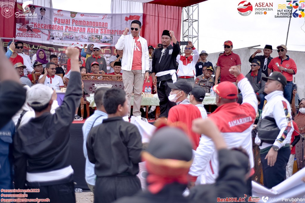 Pawai Pembangunan Meriahkan HUT RI ke-78 di Kecamatan Palaran, Ribuan Peserta Bergembira di Balai Desa Rawa Makmur