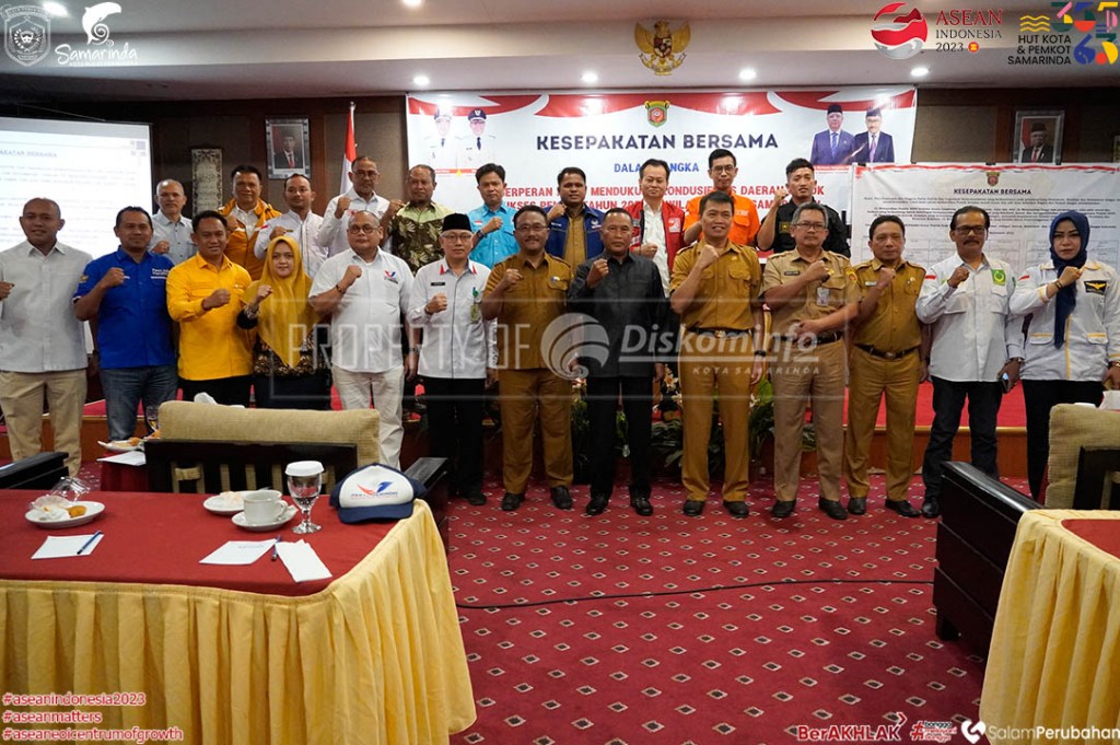 Jelang Pemilu 2024, Parpol dan Ormas di Samarinda Tanda Tangani Kesepakatan Pemilu Damai